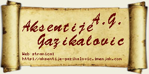 Aksentije Gazikalović vizit kartica